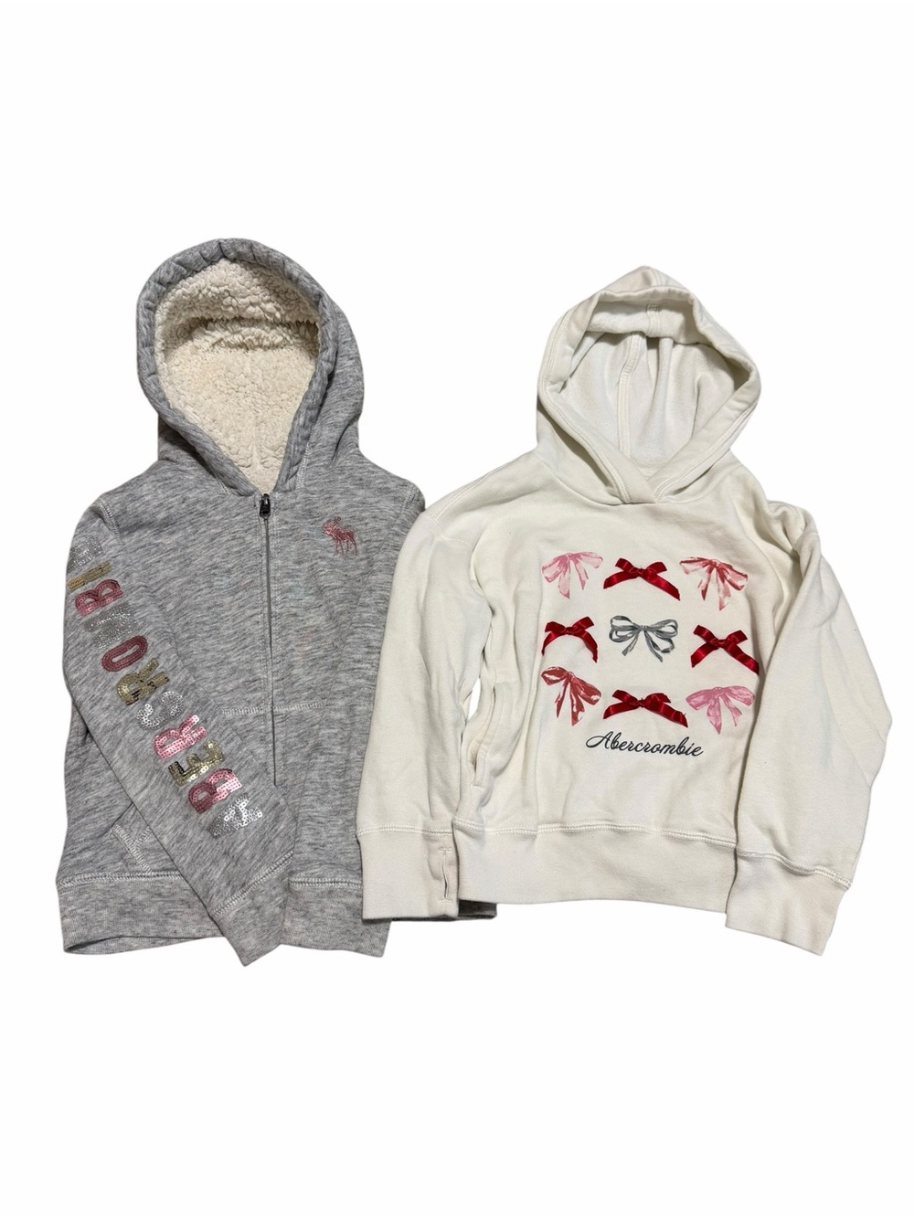 Abercrombie Kids Girls Zip Jacket & Bow Hoodie Bundle | Size 5/6